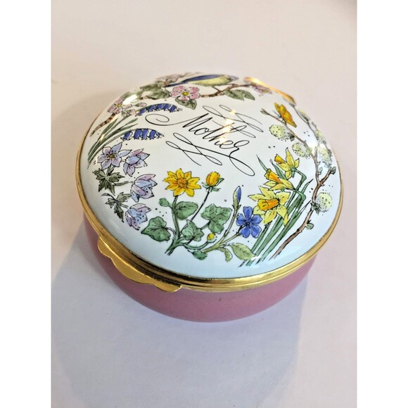 VTG 90's Crummles & Co. "Mother" Enamel Trinket Box From Gumps of San Francisco - Picture 8 of 8